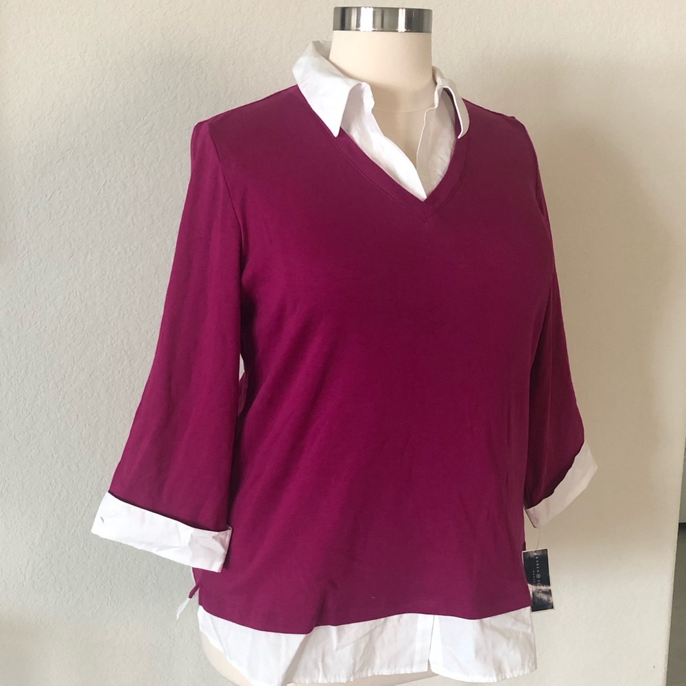 Karen Scott Magenta Sweater
